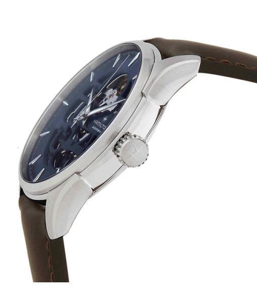 Hamilton Jazzmaster Skeleton Lederarmband blaues Zifferblatt Automatik H42535541 Herrenuhr