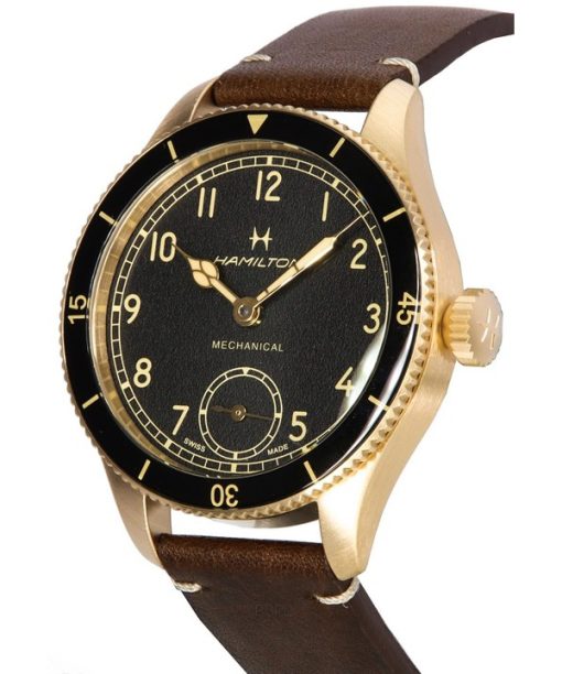 Hamilton Khaki Aviation Pilot Pioneer Bronze Schwarzes Zifferblatt Mechanische H76709530 100M Herrenuhr