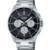 Casio Standard Analog ionenplattierter Edelstahl schwarzes Zifferblatt Quarz MTP-1374D-1A3V Herrenuhr