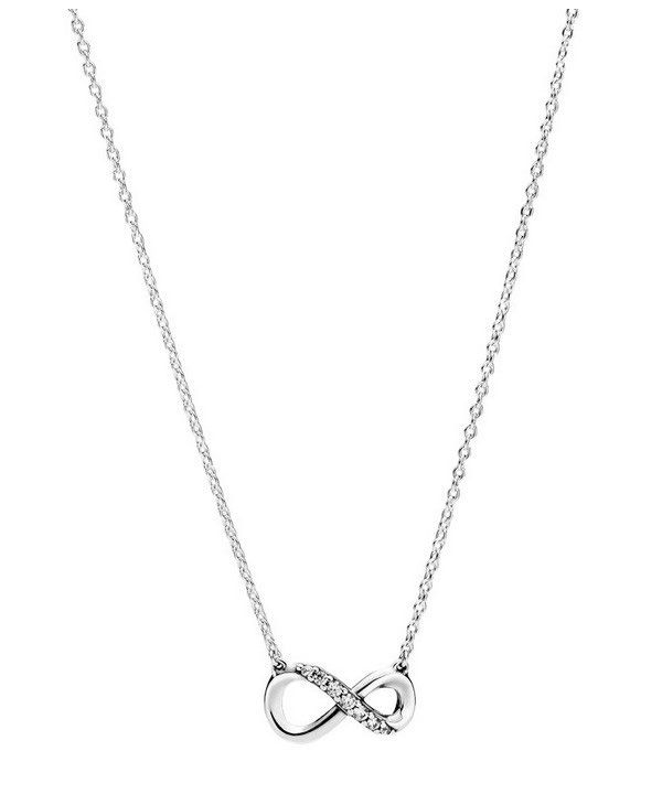 Pandora Moments Infinity Collier-Halskette aus Sterlingsilber mit klarem Zirkonia 398821C01-50 für Damen