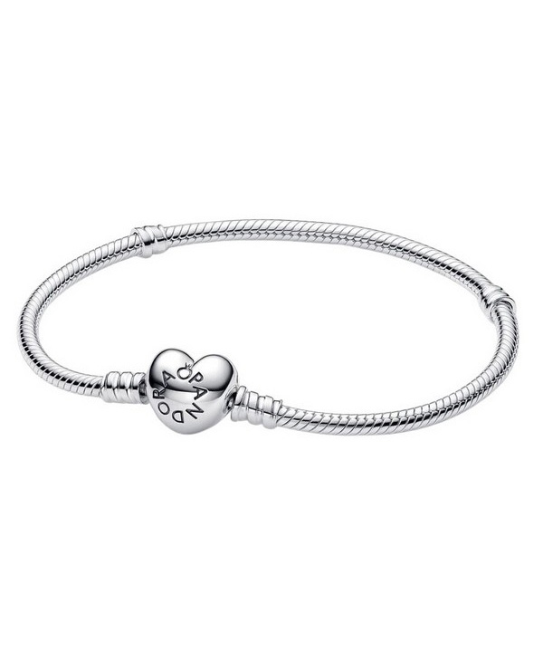 Pandora Moments Silberarmband mit herzförmigem Verschluss 590719-17 für Damen