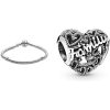 Pandora Familienherz Sterling Silber Charm 798571C00 für Damen