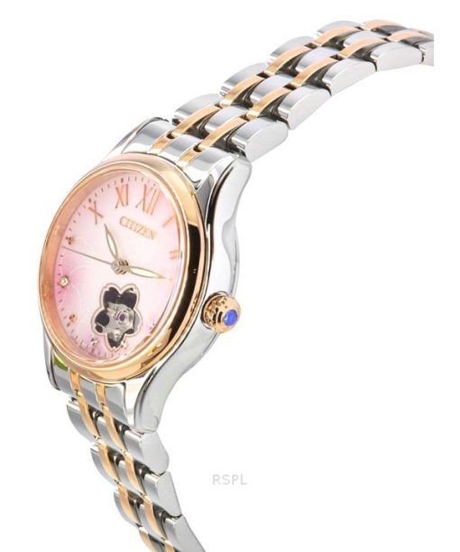 Citizen Limited Edition Diamant-Akzent Rosa Perlmutt Open Heart Zifferblatt Automatik PR1044-87Y Damenuhr