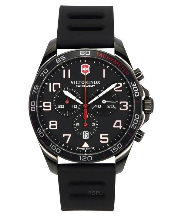 Victorinox Swiss Army Fieldforce Sport Chronograph Kautschukarmband schwarzes Zifferblatt Quarz 241889 100M Herrenuhr