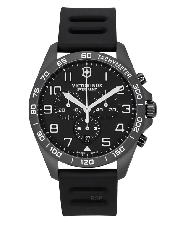 Victorinox Swiss Army Fieldforce Sport Chronograph Kautschukarmband schwarzes Zifferblatt Quarz 241926-1 100M Herrenuhr