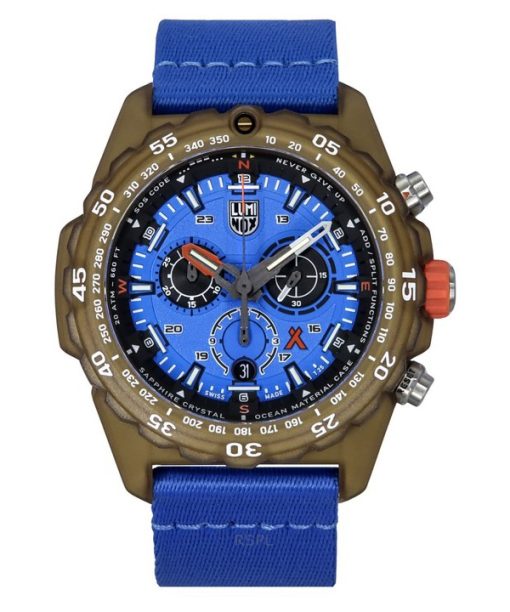 Luminox Bear Grylls Survival Master ECO Tide Chronograph blaues Zifferblatt Quarz Taucheruhr XB.3743.ECO 200M Herrenuhr