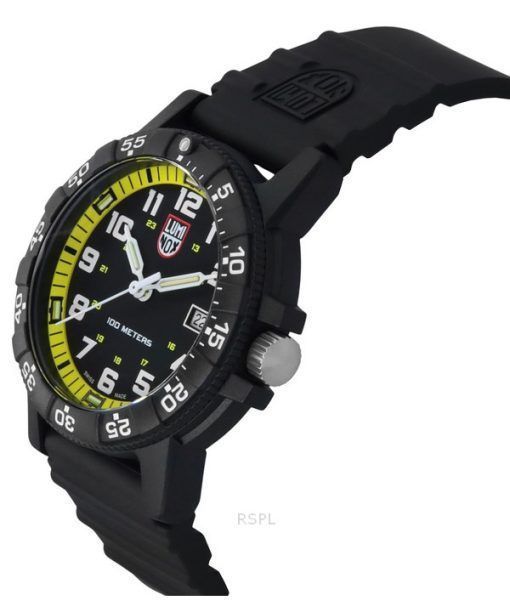 Luminox Leatherback Sea Turtle Giant Polyurethane Strap Schwarzes Zifferblatt Quarz XS.0325 100M Herrenuhr