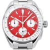 Bulova Lunar Pilot Chronograph Edelstahl rotes Zifferblatt Quarz 96K115 Herrenuhr