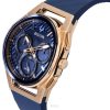 Bulova Marc Anthony CURV Chronograph Kautschukarmband blaues Zifferblatt Quarz 97A185 Herrenuhr