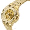 Bulova Octava Crystal Accents Edelstahl Skelett Gold Zifferblatt Automatik 98A292 Herrenuhr