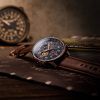 AVI-8 Hawker Hurricane Classic Chronograph Lederarmband Admiral Blaues Zifferblatt Quarz AV-4011-0O Herrenuhr