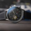 AVI-8 Hawker Hurricane Classic Chronograph Carbonfaser schwarzes Zifferblatt Quarz AV-4011-0W Herrenuhr mit extra Armband