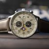 AVI-8 Hawker Hurricane Classic Chronograph Khaki Zifferblatt Quarz AV-4011-1B Herrenuhr mit zusätzlichem Armband