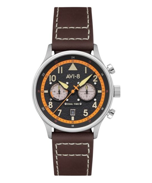 AVI-8 Hawker Hurricane Carey Dual Time Imperial War Museums Edition schwarzes Zifferblatt Quarz AV-4088-07 Herrenuhr