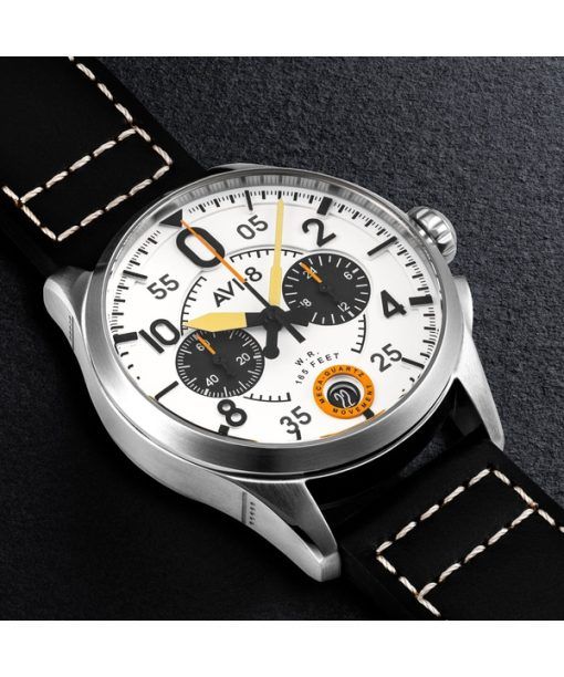 AVI-8 Spitfire Lock Chronograph Imperial War Museums Edition Bethlem weißes Zifferblatt Quarz AV-4089-0B Herrenuhr