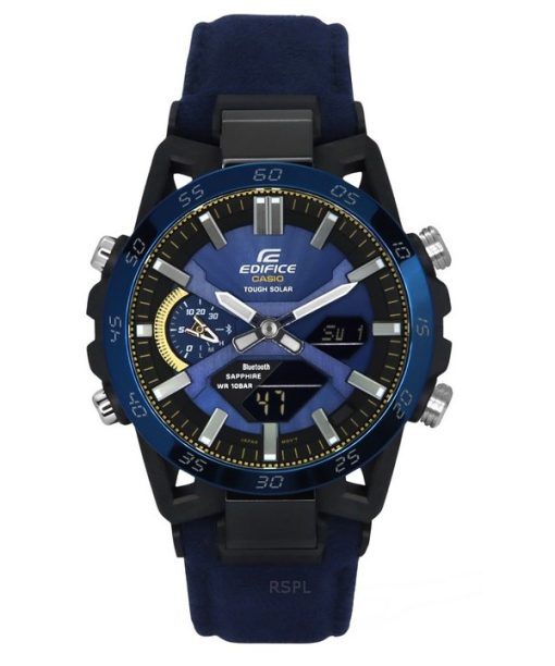 Casio Edifice Sospensione 50. Jahrestag Limited Edition blaues Zifferblatt robuste Solar ECB-2000SS-2A 100M Herrenuhr