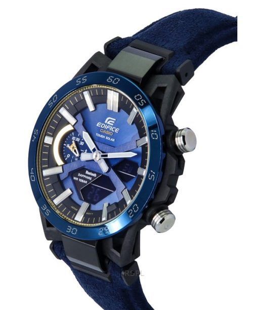 Casio Edifice Sospensione 50. Jahrestag Limited Edition blaues Zifferblatt robuste Solar ECB-2000SS-2A 100M Herrenuhr