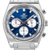 Casio Edifice Analog Chronograph Edelstahl Blaues Zifferblatt Quarz EFB-730D-2AV 100M Herrenuhr