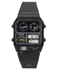 Citizen Analog Digital Dual Time Edelstahl Schwarzes Zifferblatt Quarz JG2105-93E Herrenuhr