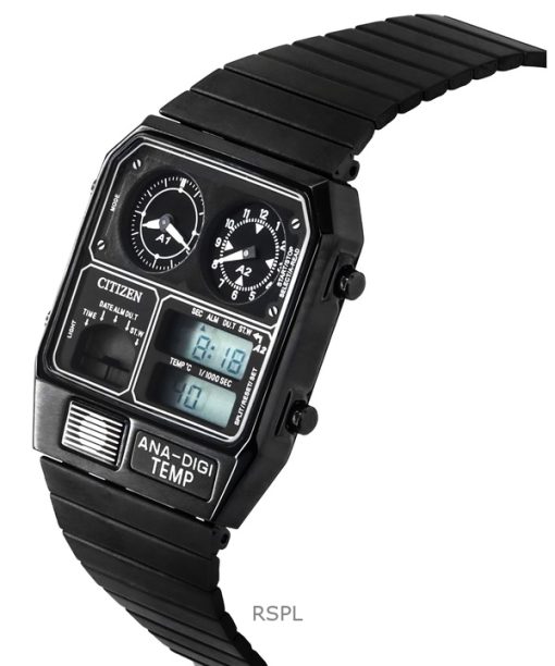 Citizen Analog Digital Dual Time Edelstahl Schwarzes Zifferblatt Quarz JG2105-93E Herrenuhr