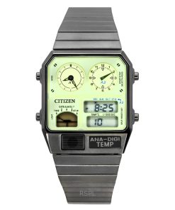 Citizen Analog Digital Dual Time Edelstahl Grünes Zifferblatt Quarz JG2147-85X Herrenuhr