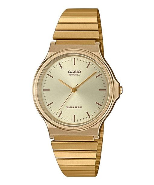 Casio Analoge Quarzuhr aus Edelstahl mit champagnerfarbenem Zifferblatt MQ-24G-9E für Herren