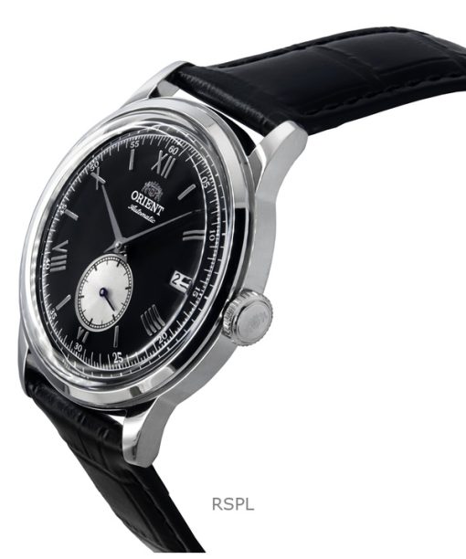 Orient Classic Bambino Version 2 Lederarmband schwarzes Zifferblatt Automatik RA-AP0101B Herrenuhr