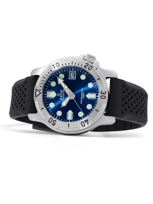 Ratio FreeDiver Professional Sapphire Blue Sunray Dial Quarz RTF023 200M Herrenuhr