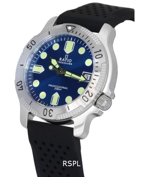 Ratio FreeDiver Professional Sapphire Blue Sunray Dial Quarz RTF023 200M Herrenuhr