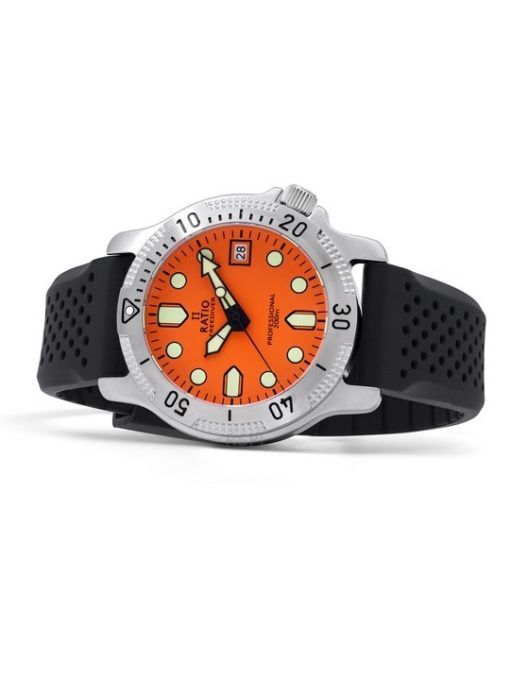 Ratio FreeDiver Professional Sapphire Orange Zifferblatt Quarz RTF025 200M Herrenuhr