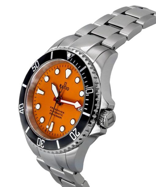 Ratio FreeDiver Saphir-Edelstahl-Orange-Zifferblatt Automatik RTF045 200M Herrenuhr