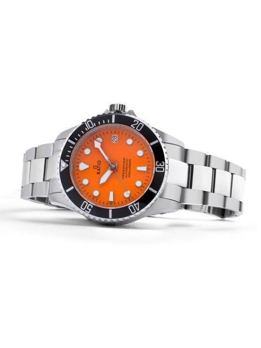 Ratio FreeDiver Saphir-Edelstahl-Orange-Zifferblatt Automatik RTF045 200M Herrenuhr