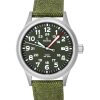 Ratio Quest Herren-Felduhr, Saphir-Canvas-Armband, Khaki-grünes Zifferblatt, Quarz, RTQ029 100M, Lewis &, Clark Edition