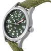 Ratio Quest Herren-Felduhr, Saphir-Canvas-Armband, Khaki-grünes Zifferblatt, Quarz, RTQ029 100M, Lewis &, Clark Edition