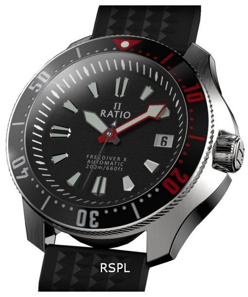 Ratio FreeDiver X Marineschwarz mit schwarzer Keramikeinlage Automatik Taucheruhr RTX001 200M Herrenuhr