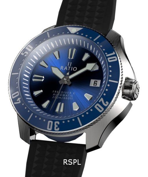 Ratio FreeDiver X Ozeanblau mit blauer Keramikeinlage Automatik RTX003 200M Herrenuhr