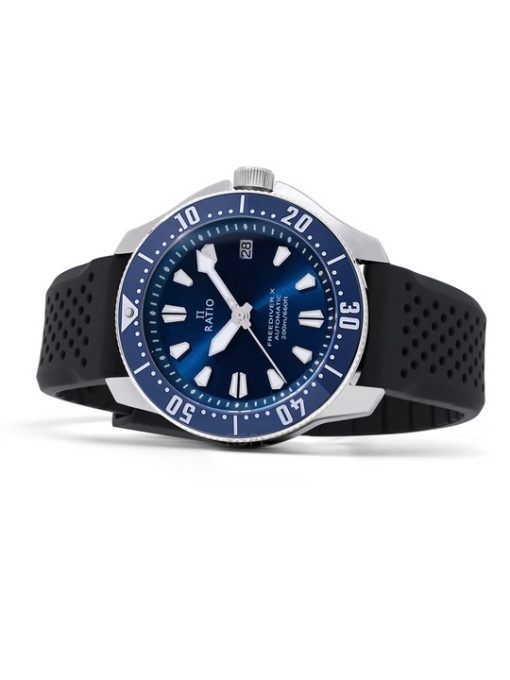 Ratio FreeDiver X Ozeanblau mit blauer Keramikeinlage Automatik RTX003 200M Herrenuhr