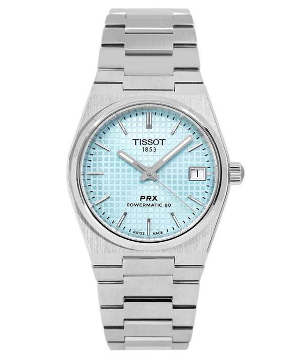 Tissot T-Classic PRX Powermatic 80 Edelstahl Eisblaues Zifferblatt Automatik T137.207.11.351.00 100M Damenuhr