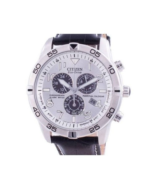 Überholte Citizen Perpetual Calendar Chronograph Silbernes Zifferblatt Eco-Drive BL5470-14A 100M Herrenuhr