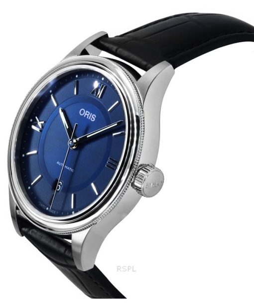 Oris Classic Date Lederarmband blaues Zifferblatt Automatik 01 733 7719 4075-07 5 20 35 Herrenuhr