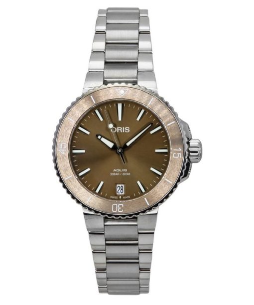 Oris Aquis Date Edelstahl braunes Zifferblatt Automatik 01 733 7731 4156-07 8 18 05P 300M Unisex Uhr