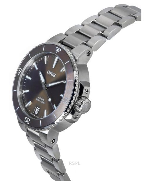 Oris Aquis Date Edelstahl braunes Zifferblatt Automatik 01 733 7731 4156-07 8 18 05P 300M Unisex Uhr