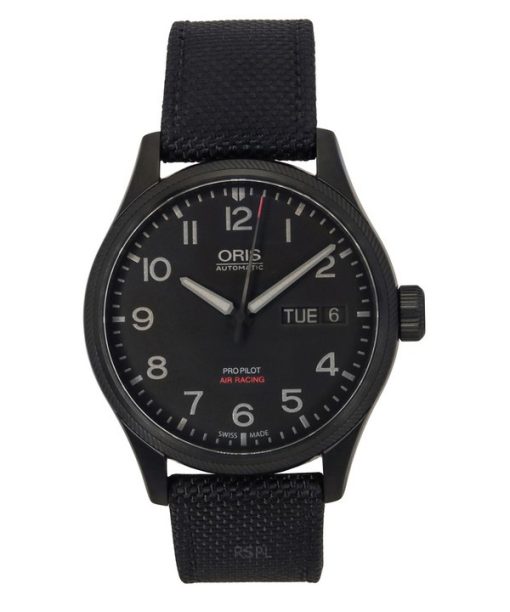 Oris ProPilot Air Racing Edition V Stoffarmband schwarzes Zifferblatt Automatik 01 752 7698 4784-Set 100M Herrenuhr