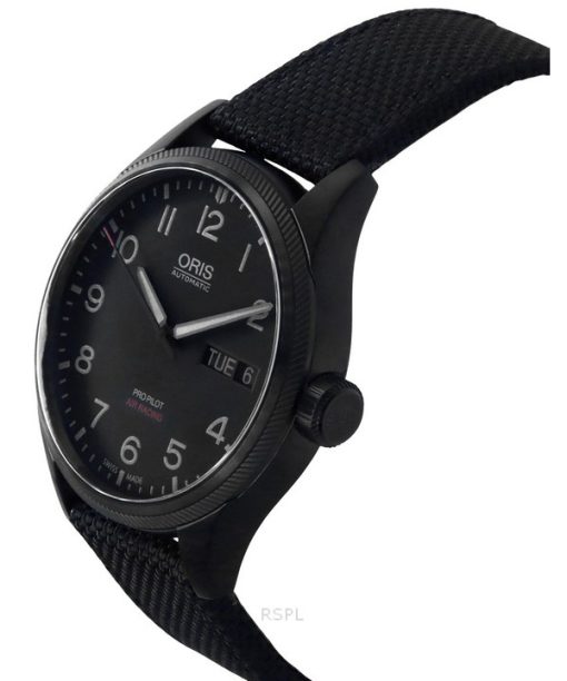 Oris ProPilot Air Racing Edition V Stoffarmband schwarzes Zifferblatt Automatik 01 752 7698 4784-Set 100M Herrenuhr