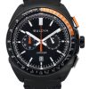 Bulova Racer Chronograph Lederarmband schwarzes Zifferblatt Quarz 98B428 100M Herrenuhr