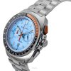 Bulova Racer Chronograph Edelstahl blaues Zifferblatt Quarz 98B432 100M Herrenuhr