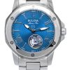 Bulova Marine Star Edelstahl Open Heart blaues Zifferblatt Automatik 98L317 100M Damenuhr