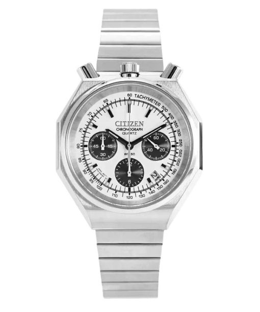 Citizen Tsuno Bull Head Chronograph Edelstahl Silber Zifferblatt Quarz AN3700-62A Herrenuhr