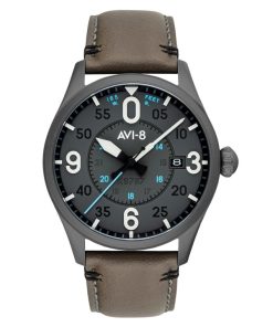 AVI-8 Spitfire Smith Salisbury Lederarmband graues Zifferblatt Automatik AV-4090-04 Herrenuhr