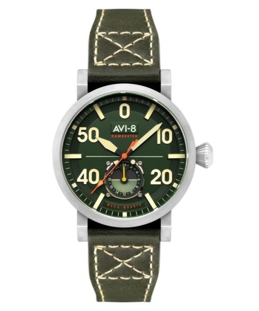 AVI-8 Dambuster Chadwick Meca-Quartz Waldgrünes Lederarmband Grünes Zifferblatt AV-4113-02 Herrenuhr